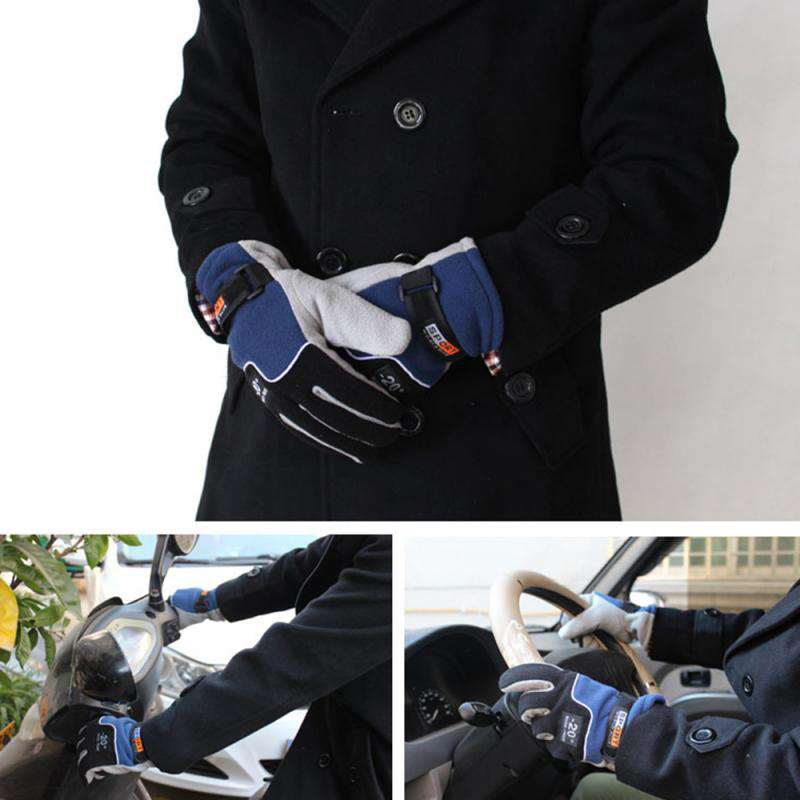 Winter Snow Sports Thermal Warm Fleece Motorcycle Gloves Ski Snowboard Motocross Riding Gloves Protective Gears Motorbike Gloves