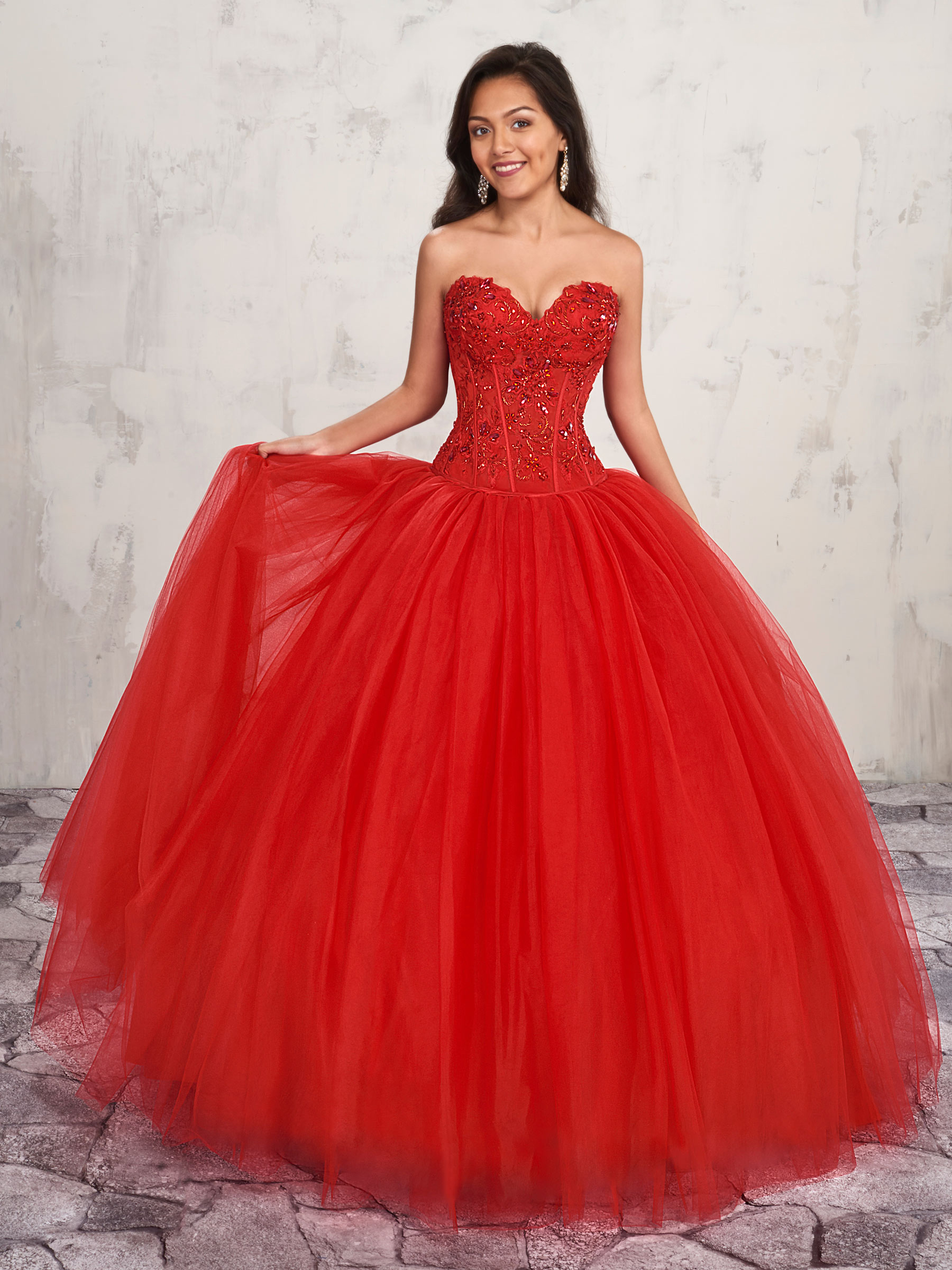 Bright Red Sweetheart Applique Beads Quinceanera Dresses Special Occasion Party Dresses Dance Prom Dresses Custom Size 2-18 KF1229347