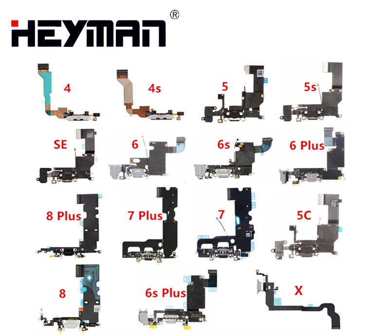 Flex Cable for Apple iPhone 4/4S/5/5S/5C/SE/6/6SPlus/7Plus/8/X/ headphone Jack/port dock USB charge connector microphone
Flex Cable for Apple iPhone 4/4S/5/5S/5C/SE/6/6SPlus/7Plus/8/X/ headphone Jack/port dock USB charge connector microphone
