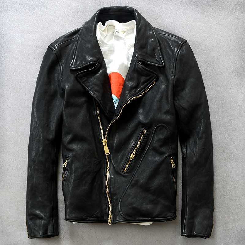 Fit New Slim Genuine Mens sheep skin Men Fashion Motorcycle Leather Jacket Male Autumn Winter Coat, Black
Fit New Slim Genuine Mens sheep skin Men Fashion Motorcycle Leather Jacket Male Autumn Winter Coat, Black