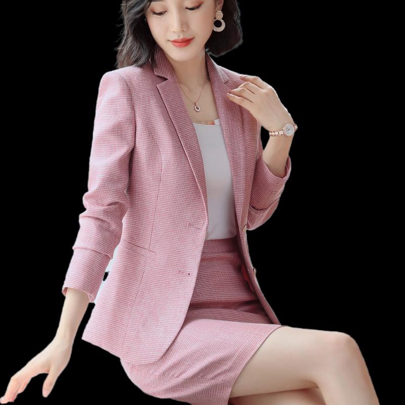 Pink Suit Skirt and Blazer Set Female Houndstooth Full Sleeve Jacket+Skirt 2 Piece Set Plus Size Business Wear Lady Uniform, Pink skirt suit
Pink Suit Skirt and Blazer Set Female Houndstooth Full Sleeve Jacket+Skirt 2 Piece Set Plus Size Business Wear Lady Uniform, Pink skirt suit