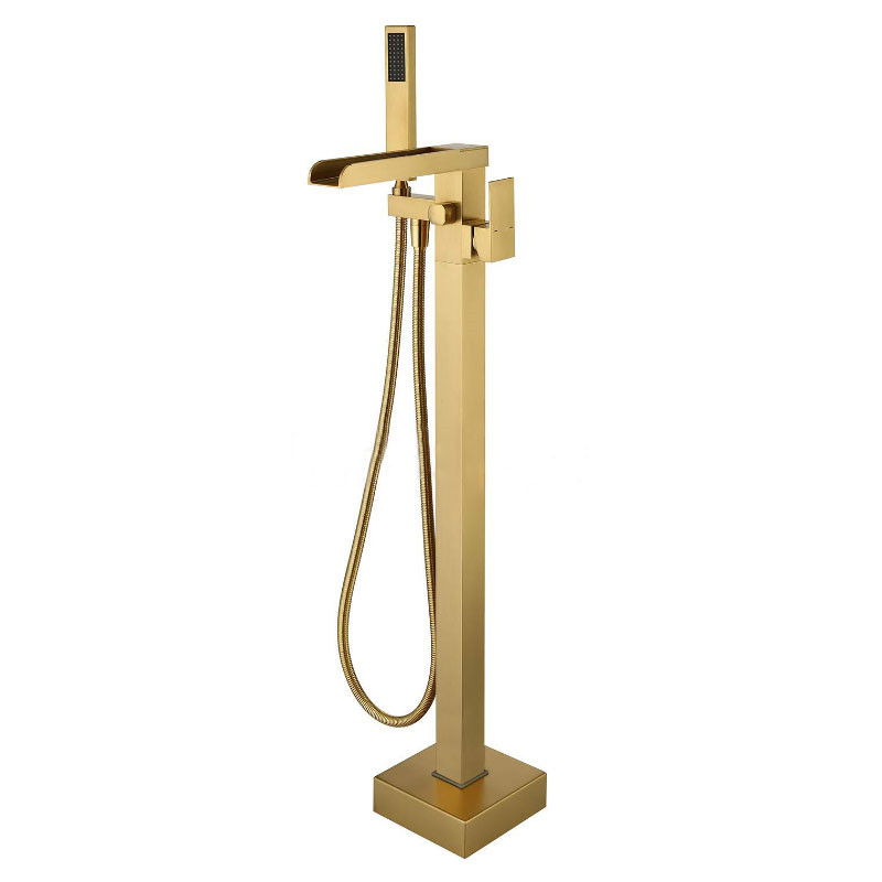 Bathtub Faucet Brass Bathtub Mixer Waterfall Tap With Hand Shower Floor Standing Style Brushed Gold Bathroom Bath Shower Faucet
Bathtub Faucet Brass Bathtub Mixer Waterfall Tap With Hand Shower Floor Standing Style Brushed Gold Bathroom Bath Shower Faucet