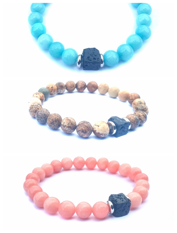 Natural stone bracelet men and women stainless steel healing energy wrist jewelry