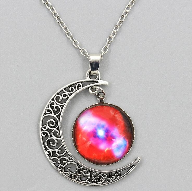 Interstellar gemstone necklace, alloy jewelry wholesale Moon Pendant DJN199 mix order Pendant Necklaces jewelry