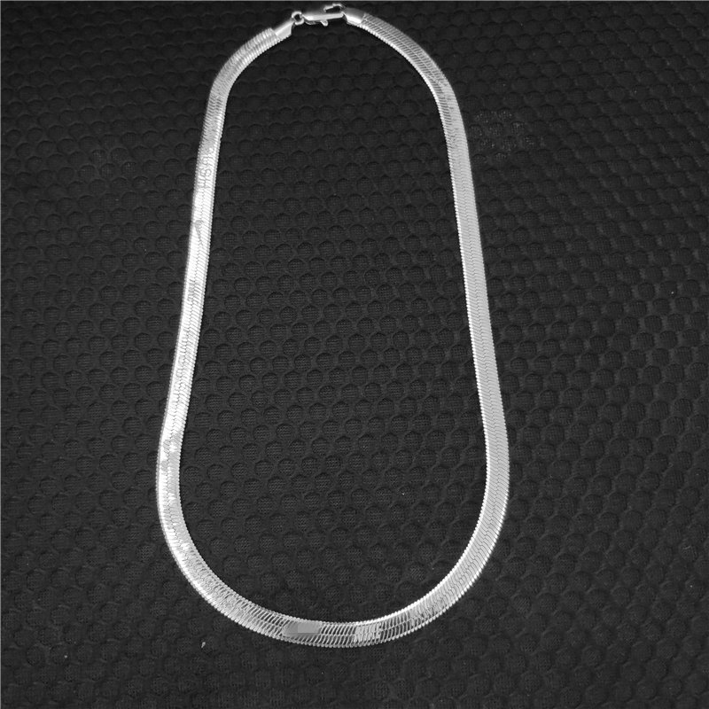 Chains Herringbone Chain Blade NECKLACE Flat Clavicle Necklace1
