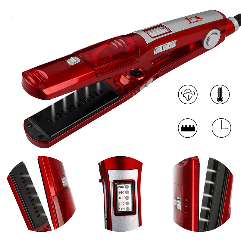 Hair Steam Straightener Ceramic Tourmaline Flat Iron Hair Straightening Iron Argan Oil Professionnel Hair Salon Steam Style