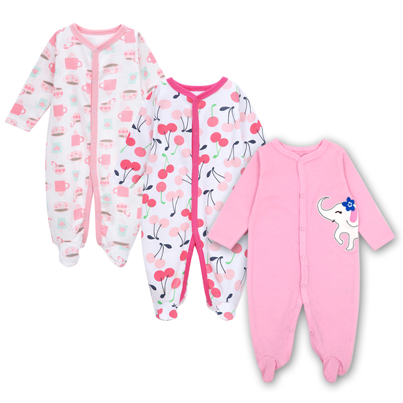 Baby clothes Newborn toddler infant footed romper long sleeve jumpsuit sleep play 3 6 9 12 months cotton baby boy girls clothing