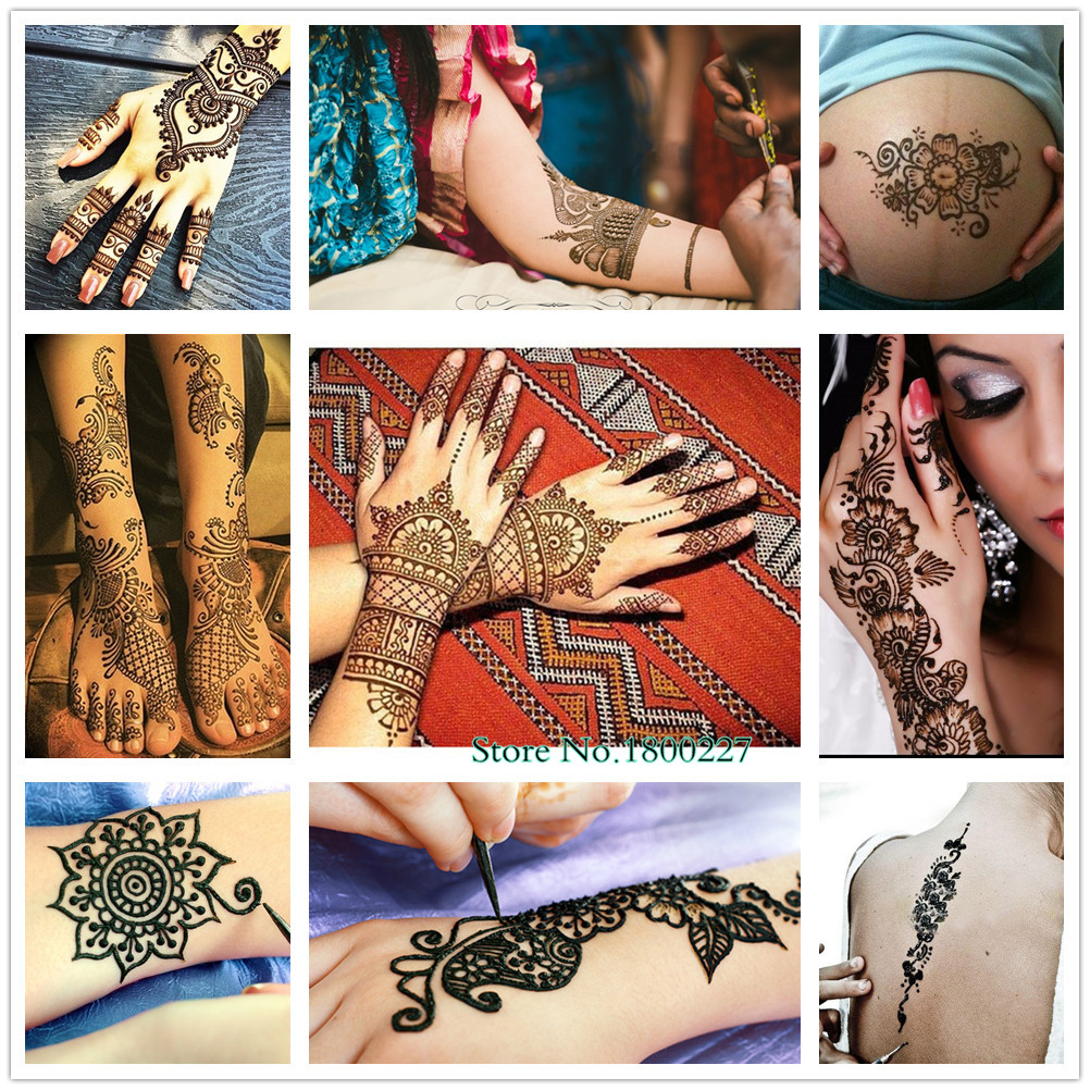 Drop Ship Henna Paste Temporary Tattoo Waterproof Body Paint hena Art Cream Cone For Stencil Mehndi Body Art TSLM2