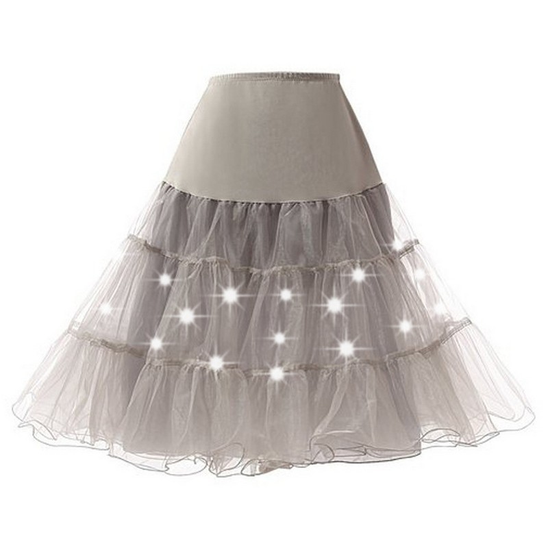 Led Lighting Swing Tutu Skirt Women Halloween Christmas Festival School Girl Party Show Dance Plus Size M-6XL Mesh Midi Tulle Petticoat