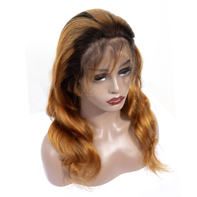 Brazilian Virgin 1B/30 Body Wave Human Lace Front Wigs 1B 30 Ombre Hair 13X4 Wig