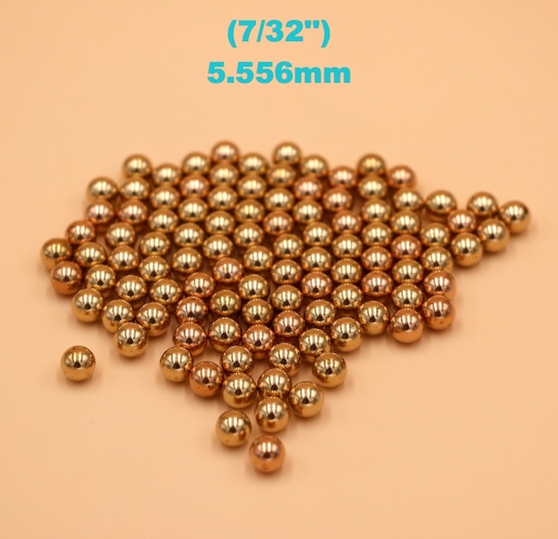 7/32'' ( 5.556mm ) Solid Brass (H62) Bearing Balls For Industrial Pumps, Valves, Electronic Devices, Heating Units and Furniture Rails
7/32'' ( 5.556mm ) Solid Brass (H62) Bearing Balls For Industrial Pumps, Valves, Electronic Devices, Heating Units and Furniture Rails