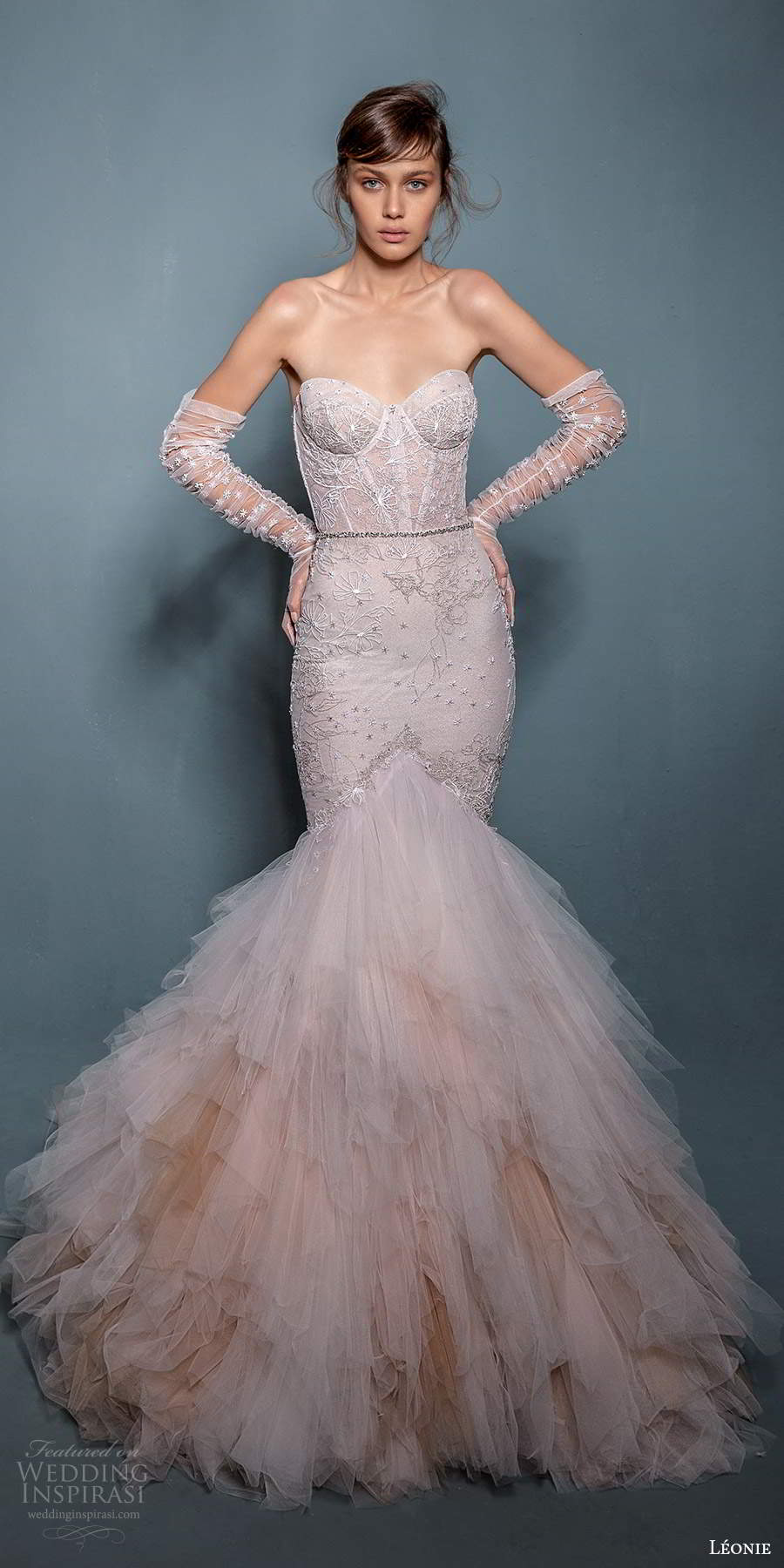 2020 Inbal Dror Mermaid Wedding Dresses With Wrap Lace Appliqued Beaded Sweep Train Beach Wedding Dress Robes De Mariée Country Bridal Gowns