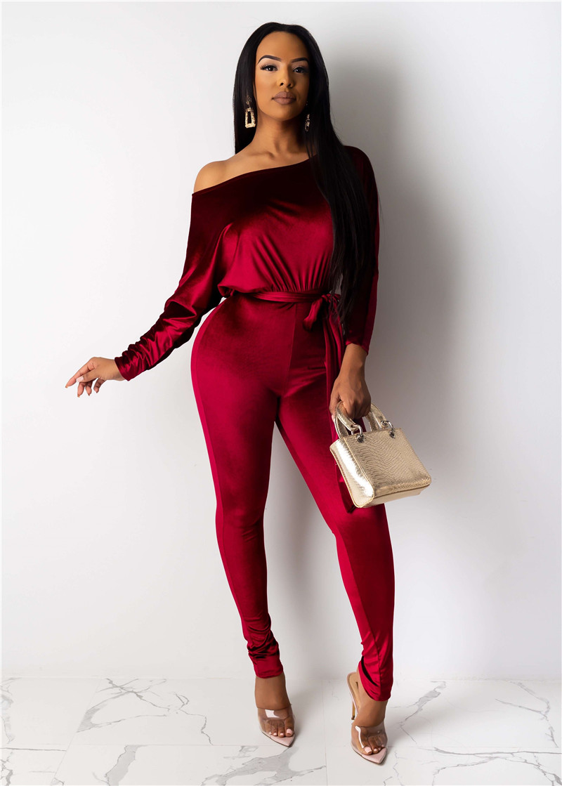 Women Velour jumpsuit stretch long sleeve overalls fashion sexy bodysuit fall winter clothing bandage solid color rompers one shoulder 2226, Mix color
Women Velour jumpsuit stretch long sleeve overalls fashion sexy bodysuit fall winter clothing bandage solid color rompers one shoulder 2226, Mix color