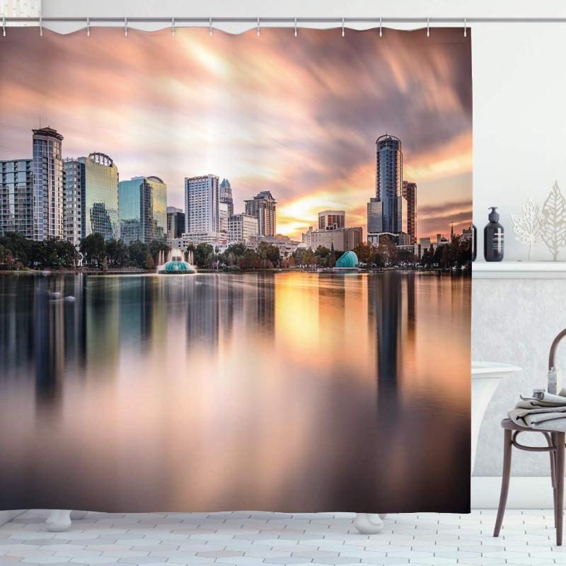 American Shower Curtain USA Florida Downtown City Skyline View from The Lake Foggy Scenic Panorama Bathroom Decor Set with Hooks
American Shower Curtain USA Florida Downtown City Skyline View from The Lake Foggy Scenic Panorama Bathroom Decor Set with Hooks