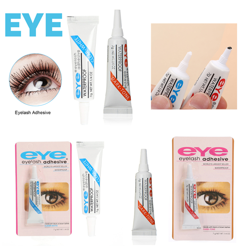 

TOP QUALITY!7g Clear-White/Black Adhesive Eyelash Glue Waterproof False Eyelashes Makeup Eye Lash Glue Beauty Cosmetic Tools Free Shipping