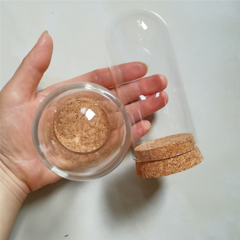 20 x Glass Dome Cover Cloche Bell Jar With Round Cork Base Table Garden Wedding DIY Display Case D5X H10cm