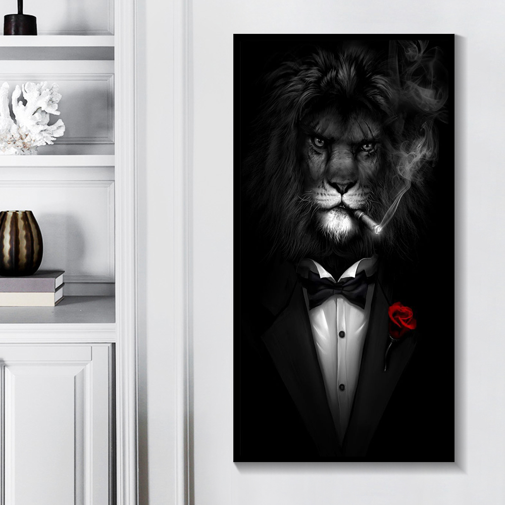 Black and White Classy Lion Tiger Elephant Giraffe Wolf Horse Wall Art Paintings Animal Wearing a Hat-2 Canvas Painting 191003
Black and White Classy Lion Tiger Elephant Giraffe Wolf Horse Wall Art Paintings Animal Wearing a Hat-2 Canvas Painting 191003