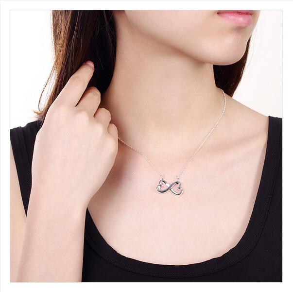 Christmas gift 8 characters necklace sterling silver plate necklace SN148, brand new fashion 925 silver pendant necklace factory direct sale
