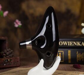 High Quality 12 Hole Black Ocarina Instrument Alto C Legend of Zelda Ocarina Flute of Time Worldwide Musical Instrument