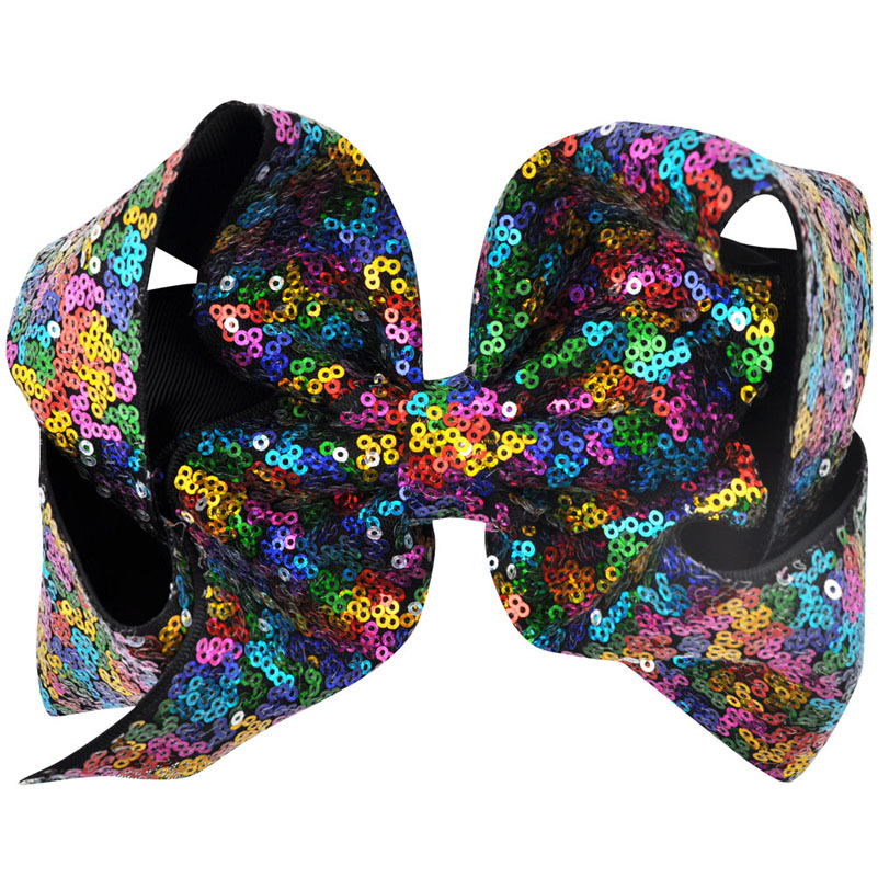 8 inch Big Large Sequin Grosgrain Ribbon Hair Bow Alligator Clips Barrette Bowknot Headwear Children Girls Hair Accessories