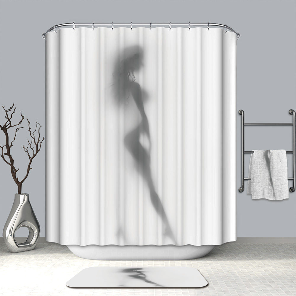 GASON Bathroom curtain High Quality Nature Waterproof Polyester 2m Fabric girl Shadow woman Simple Shower curtain US Portrait C18112201