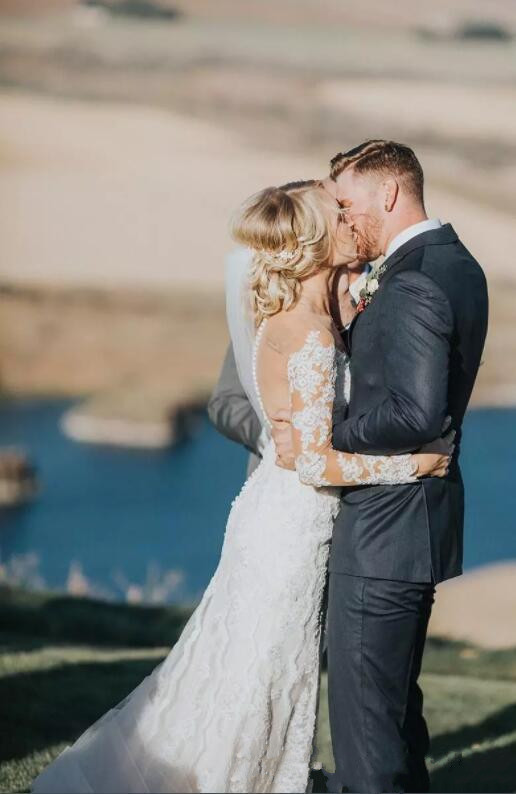 country boho mermaid wedding dresses sexy long sleeve lace appliqued bridal gowns sheer nigerian arabic marriage dress robe de mariee