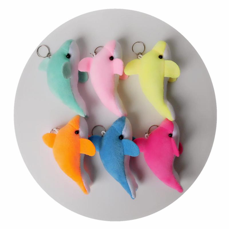 50pcs/lot 10cm Dolphin Keychains Mini Plush Pillows Key Ring for Birthday Event Party Kids Party Favors Fashion Pendant Key Chain Jewelry