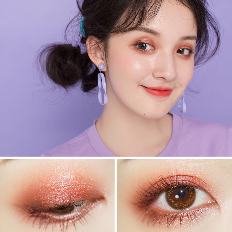 CHIOTURE 4 Colors Eyeshadow Palette Makeup Cosmetics Glitter Metallic Nude Green Orange Soft Professional Mini Shadow Kit