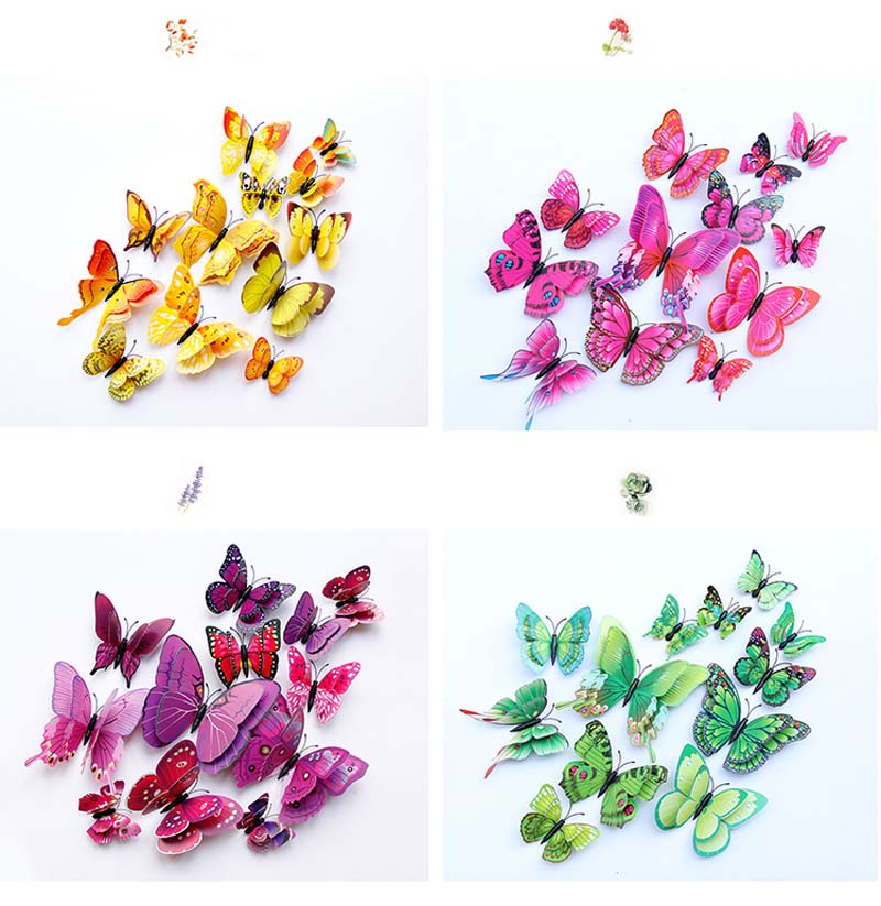 3D Double-layer Simulation Butterfly Creative Home Living Room Background Wall Decoration Stickers PVC Colorful Butterfly Wall Stickers
3D Double-layer Simulation Butterfly Creative Home Living Room Background Wall Decoration Stickers PVC Colorful Butterfly Wall Stickers