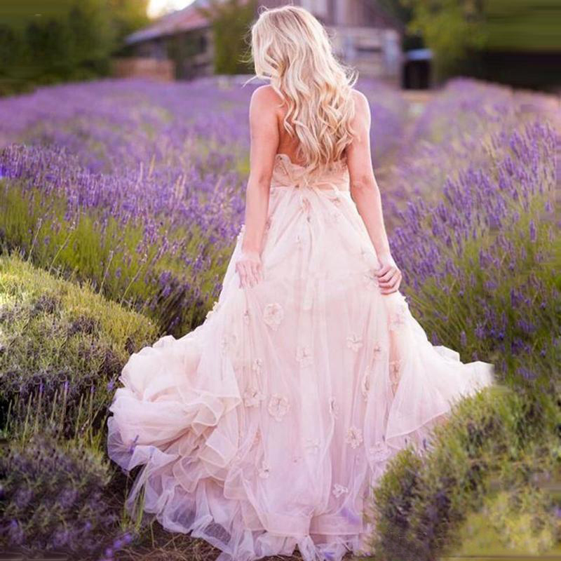 Maternity Country Wedding Dresses with wers A e Sweetheart Necke Bohemian Style Rustic Blush Pink Plus Size Bridal Gown Neck