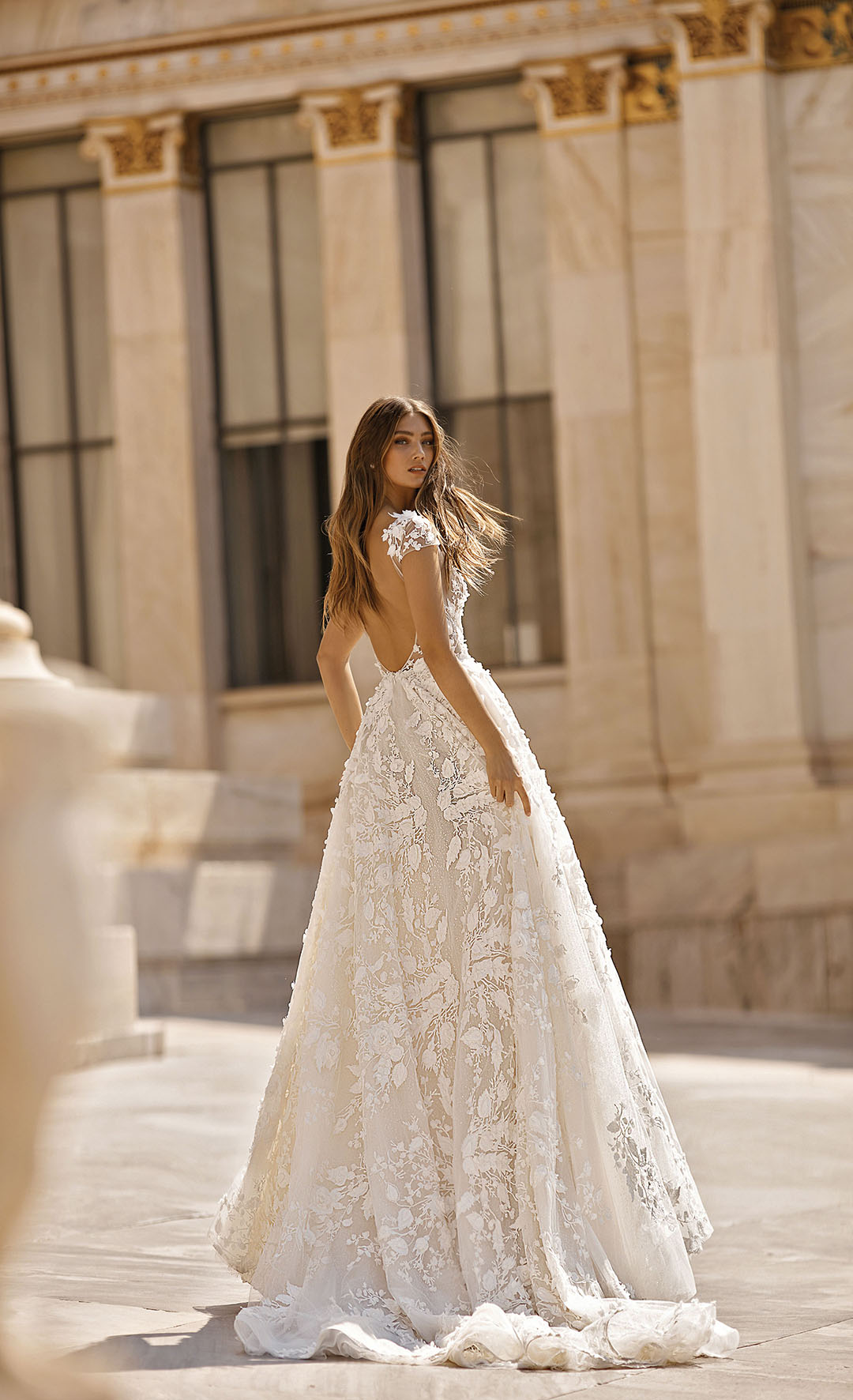 Berta Country Wedding Dresses Boho Deep V Neck Lace Appliques Beach Wedding Dress Bohemian Backless A Line Bridal Gowns Vestidos De Novia