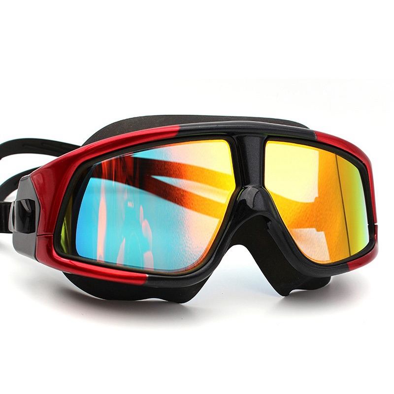 Goggles Swimming Goggles Comfortable Silicone Large Frame Swim Glasses Anti-Fog UV Men Women Swim Mask Waterproof Water Sports286C