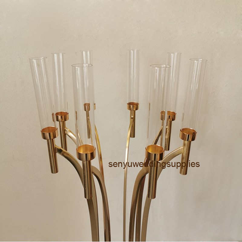 New style Metal Candelabra Holders Acrylic Wedding Table Centerpieces Flower Stand Candle Holder Candelabrum For Home Decor senyu0318 XJ260305