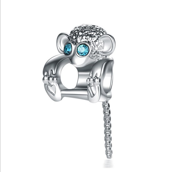 Fits Bracelets 20Pcs Cartoon Monkey Silver Charm Bead Loose Beads For Wholesale Diy European Sterling Jewelry Marking Charm Women