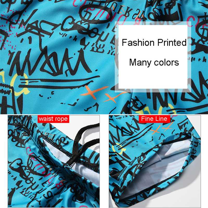 Summer Quick-dry Swimming Shorts Men print Swimming Trunks Training Bathing Suit Beach Shorts swimsuit boy plus size Loose 5XL