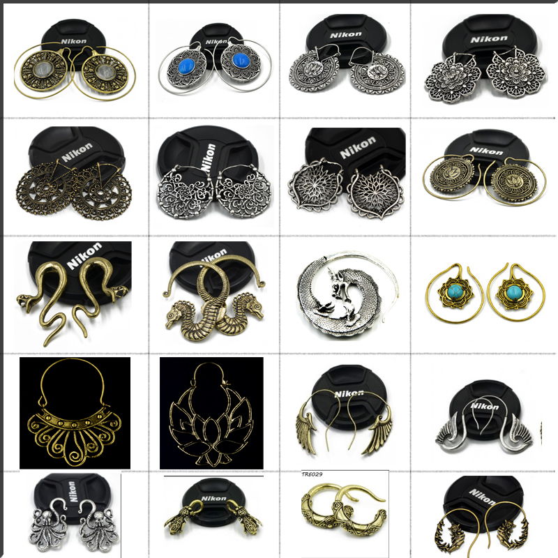Showlove-2Pcs Brass Ear Weight Different Style IIndia Tribal Ear Taper Expander Plugs Piercing Gauge Earrings Body Jewelry
Showlove-2Pcs Brass Ear Weight Different Style IIndia Tribal Ear Taper Expander Plugs Piercing Gauge Earrings Body Jewelry