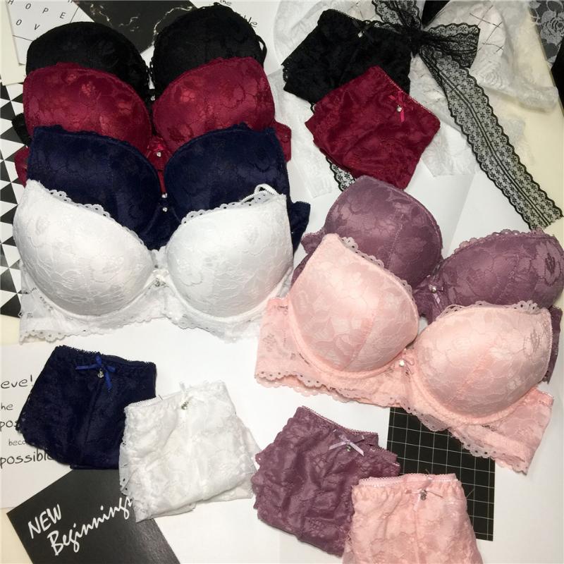 New fashion sexy push up bra set deep v bra thick lingerie set lace women underwear cotton comfortable A B cup, Black
New fashion sexy push up bra set deep v bra thick lingerie set lace women underwear cotton comfortable A B cup, Black