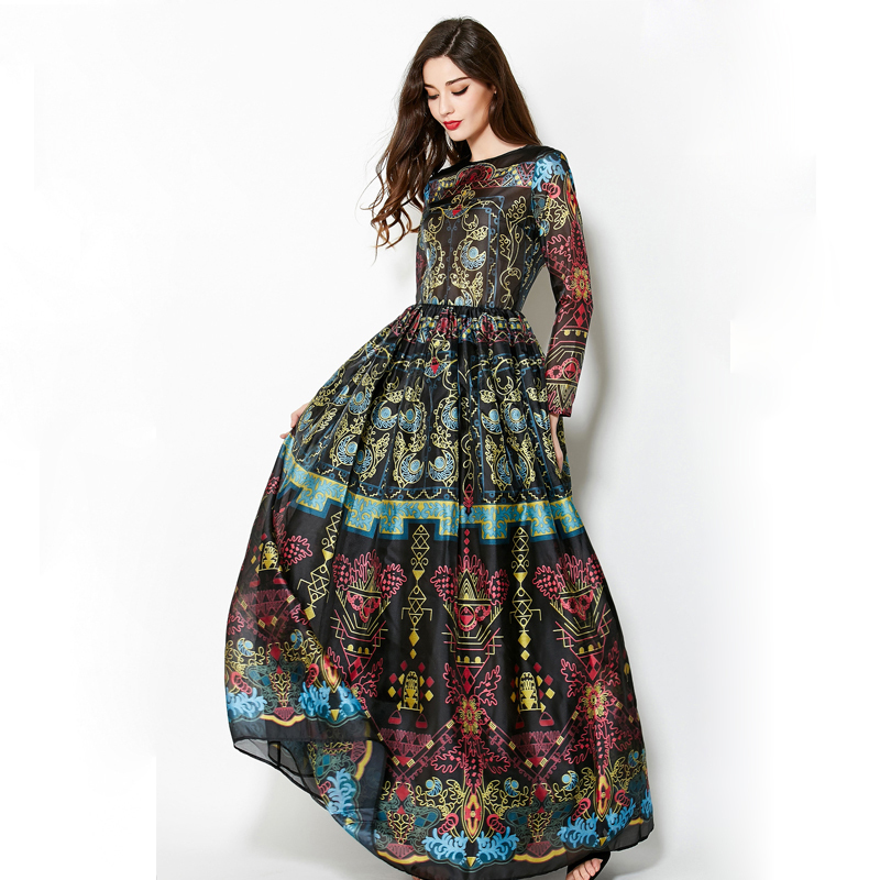 Vintage 2018 Winter Long Sleeves Elegant Empire Ball Gown Temperamental Slim Retro Print Floor-Length Dress Women Maxi T5190615, Black;pink
Vintage 2018 Winter Long Sleeves Elegant Empire Ball Gown Temperamental Slim Retro Print Floor-Length Dress Women Maxi T5190615, Black;pink