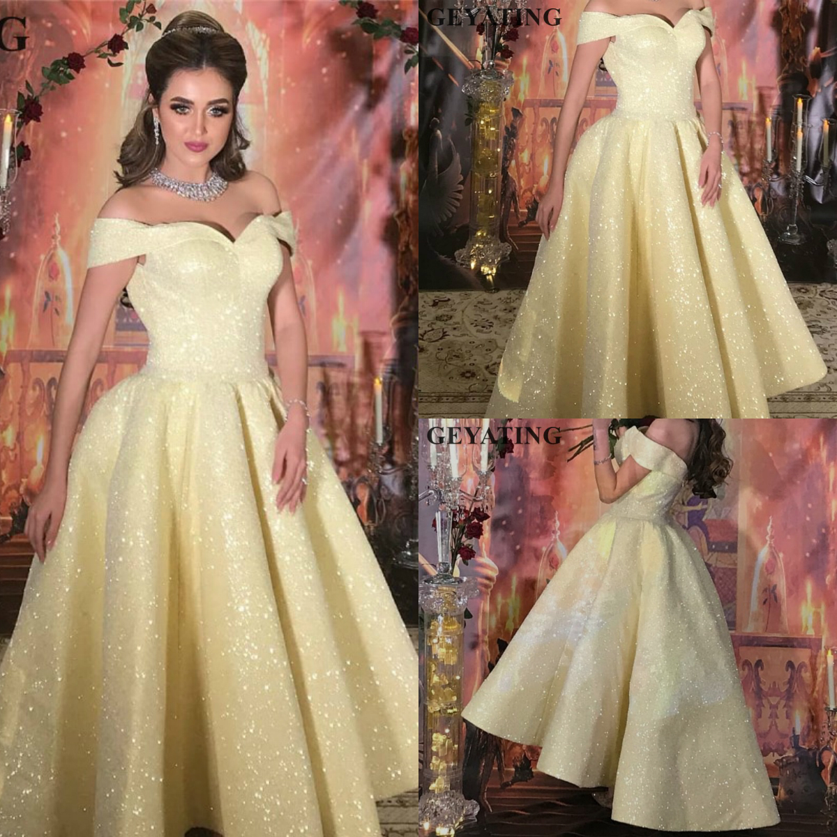 Zuhair Murad Yellow Prom Dresses Off The Shoulder A Line Lace Glitter Evening Dress Cocktail Party Gowns Tea Length Formal Occasion Wear, Dark red
Zuhair Murad Yellow Prom Dresses Off The Shoulder A Line Lace Glitter Evening Dress Cocktail Party Gowns Tea Length Formal Occasion Wear, Dark red