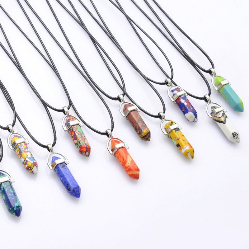 5pcs Natural Stone Hexagonal Column Crystal Necklaces Pendant for Fashion 2020 Statement Choker Necklace Bohemian Women Jewelry
5pcs Natural Stone Hexagonal Column Crystal Necklaces Pendant for Fashion 2020 Statement Choker Necklace Bohemian Women Jewelry