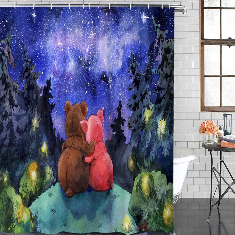 Polyester Curtain Forest Cartoon Bear Bathroom Shower Curtains Bathroom Item Waterproof Shower Curtain &12 Hook
Polyester Curtain Forest Cartoon Bear Bathroom Shower Curtains Bathroom Item Waterproof Shower Curtain &12 Hook