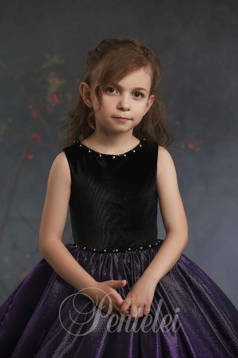 Lovely Ball Gown Flower Girl Dresses Jewel Sleeveless Hollow Bow Sequins Crystal Pageant Dress Floor Length Girl's Birthday Party