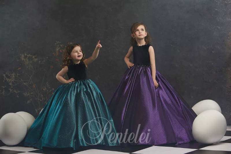 Lovely Ball Gown Flower Girl Dresses Jewel Sleeveless Hollow Bow Sequins Crystal Pageant Dress Floor Length Girl's Birthday Party