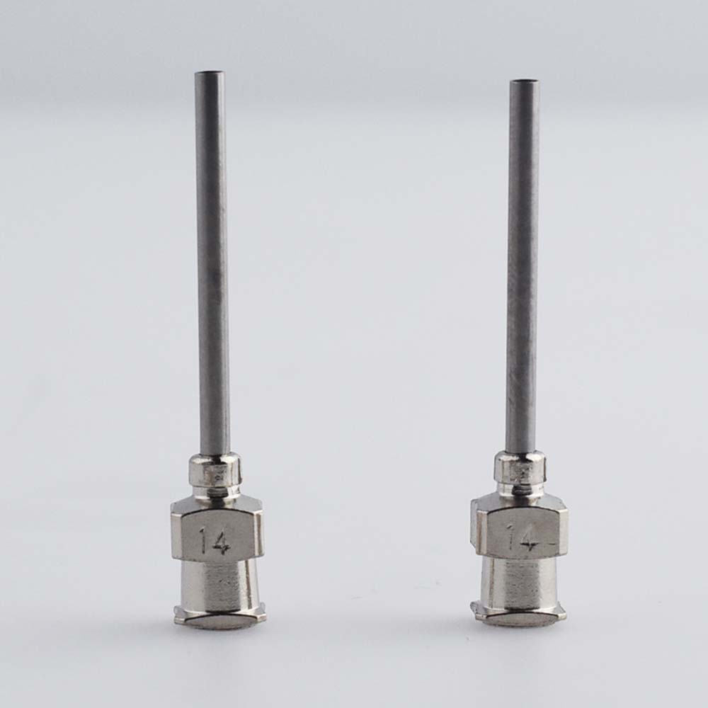 14G Dispensing Needle 1" All Metal, Stainless Steel Blunt Tip Luer Lock 12 Pack