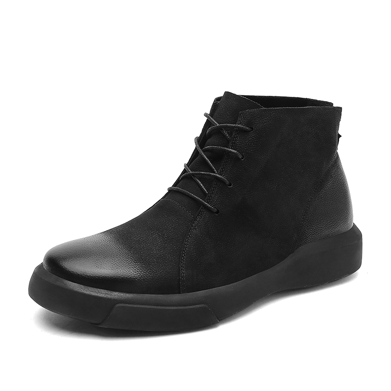 Hot Sale Men Ankle Boots Casual Outdoor Lace Up Cowhide Booties for Male
