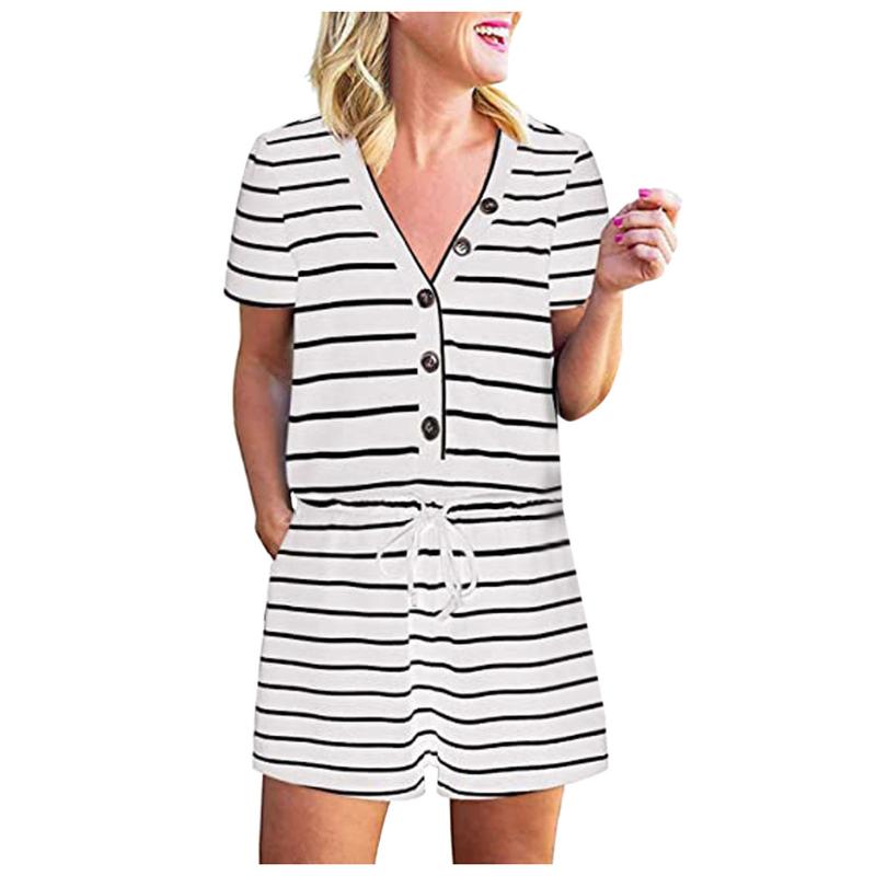 Women Deep V-neck Bodycon Jumpsuit Romper Sleepwear Short Sleeve Striped Summer Jumpsuit Short Romper Bodysuit Leotard
Women Deep V-neck Bodycon Jumpsuit Romper Sleepwear Short Sleeve Striped Summer Jumpsuit Short Romper Bodysuit Leotard