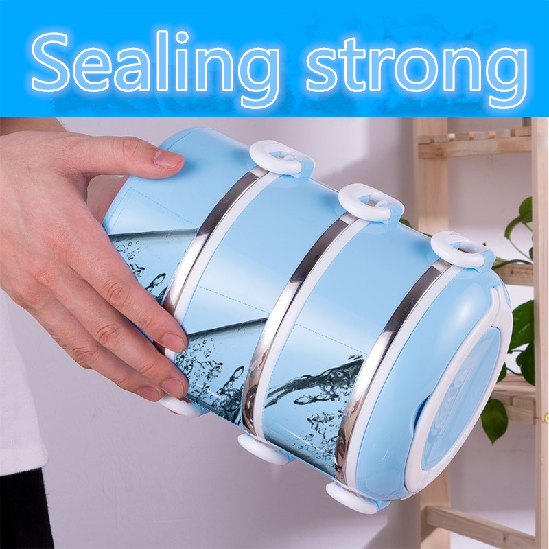 2018 New Portable Lunchbox kitchen Multi-layer stainless steel Lunch Box kids School Food Container women thermos Bento Boxes C18112301