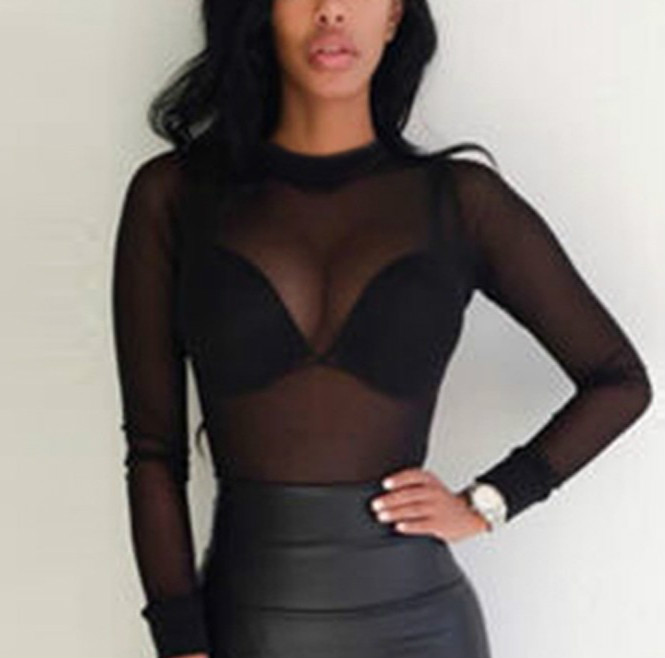 New Sexy Fashion Women T Shirt See Through Transparent Mesh Tops Long Sleeve Sheer Slim Ladies Turtleneck T-Shirt, Black
New Sexy Fashion Women T Shirt See Through Transparent Mesh Tops Long Sleeve Sheer Slim Ladies Turtleneck T-Shirt, Black