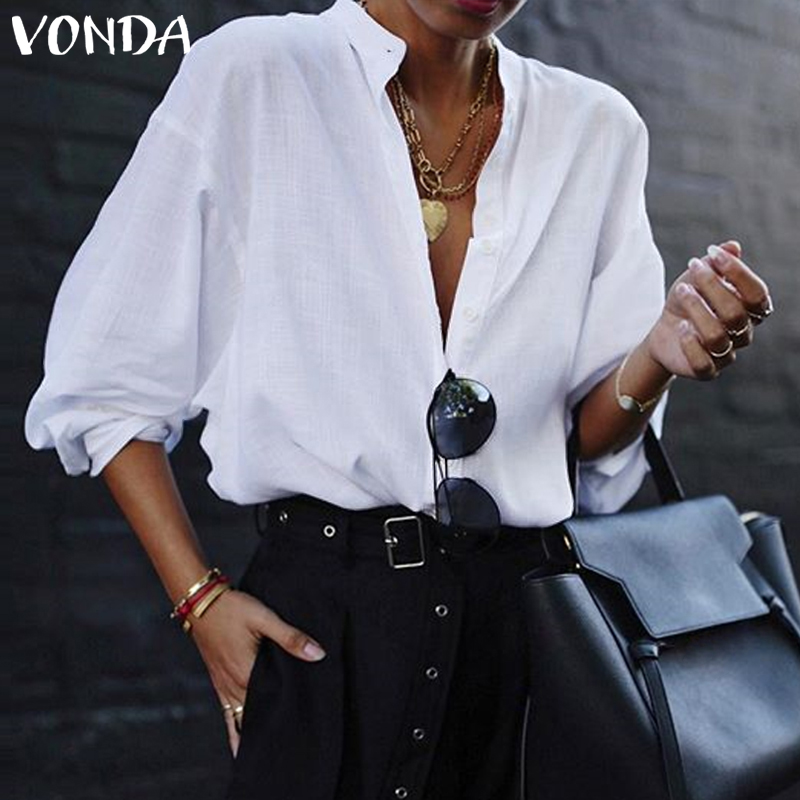 VONDA Plus Size Shirt 2019 Office Lady Elegant Lantern Sleeve Deep V Neck Solid Blouse Summer Sexy Women Tops And Blouses, Pink
VONDA Plus Size Shirt 2019 Office Lady Elegant Lantern Sleeve Deep V Neck Solid Blouse Summer Sexy Women Tops And Blouses, Pink