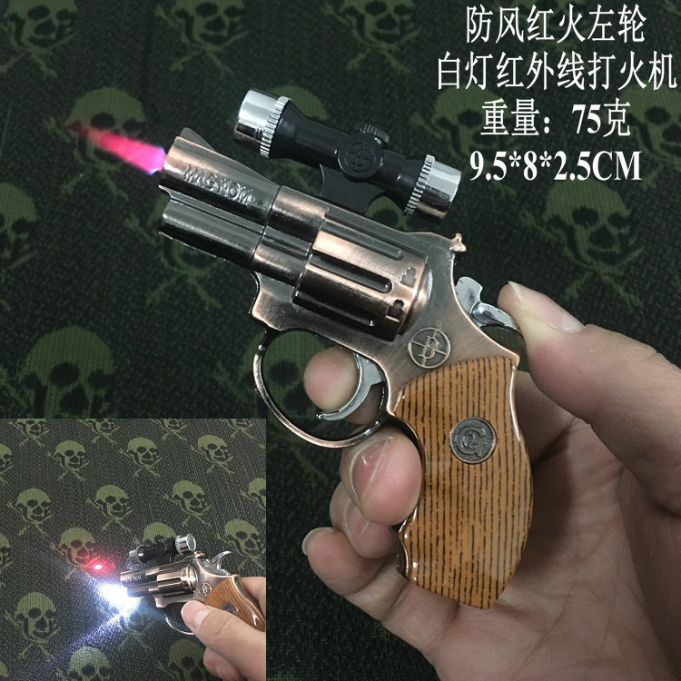 New Arrival Genuine Model Revolver 357 Model Gun Lighter With Infrared Torch White LED Lamp Inflatable Torch Windproof Gun Lighter
New Arrival Genuine Model Revolver 357 Model Gun Lighter With Infrared Torch White LED Lamp Inflatable Torch Windproof Gun Lighter